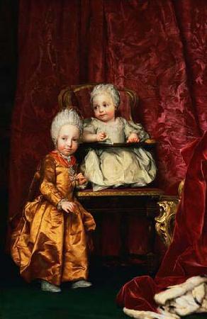Anton Raphael Mengs Portrait of Archduke Ferdinand (1769-1824) and Archduchess Maria Anna of Austria (1770-1809), children of Leopold II, Holy Roman Emperor oil painting image